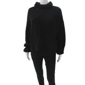 R+A Womens Black Turtleneck Pullover Sweater Long Sleeve Size M